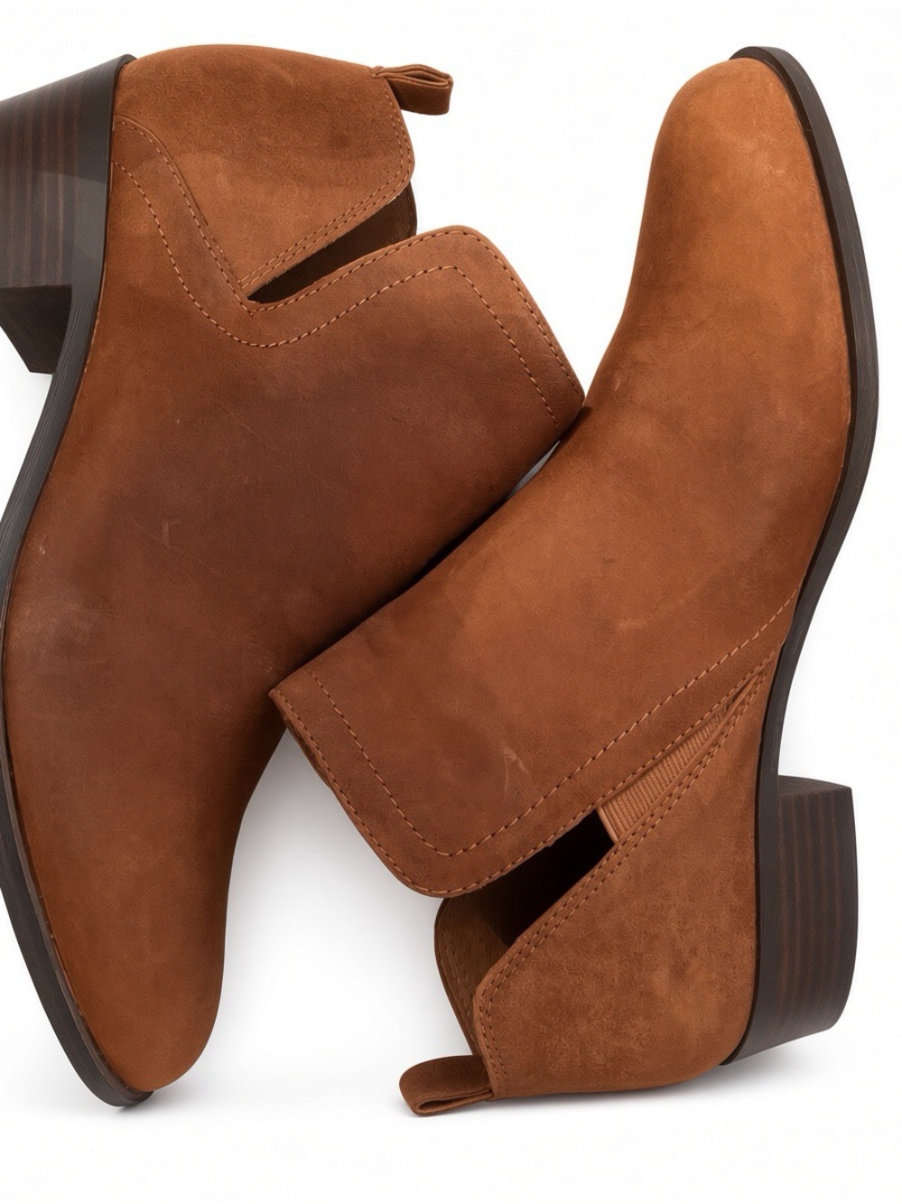 Lucky Brand Women's Suede-Look Ankle Booties in Cognac size 11 NWB